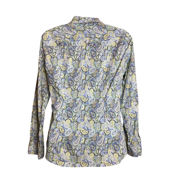 Banana Republic Womens Soft Wash Shirt Sz XS Paisley Print Button‎ Up Stretchy - Picture 2 of 11